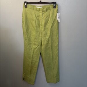 Pursuits Women's Bamboo Lime Linen Dress Pants Size 10 NWT  Lightweight Career